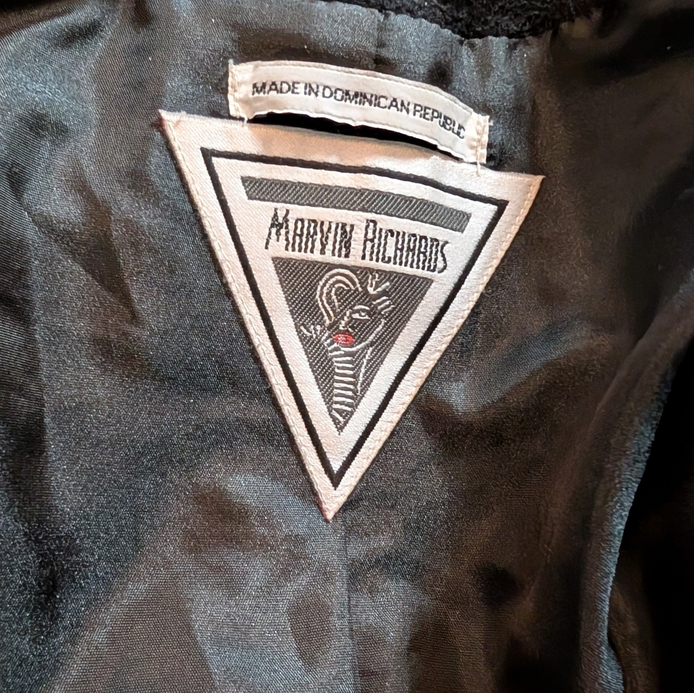 Vintage Marvin Richards Black Wool Peacoat Women’s Size 14 Double Breasted Jacke - Picture 6 of 8
